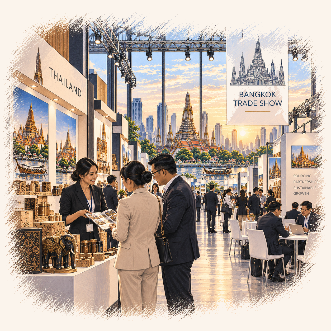Bangkok trade show illustration