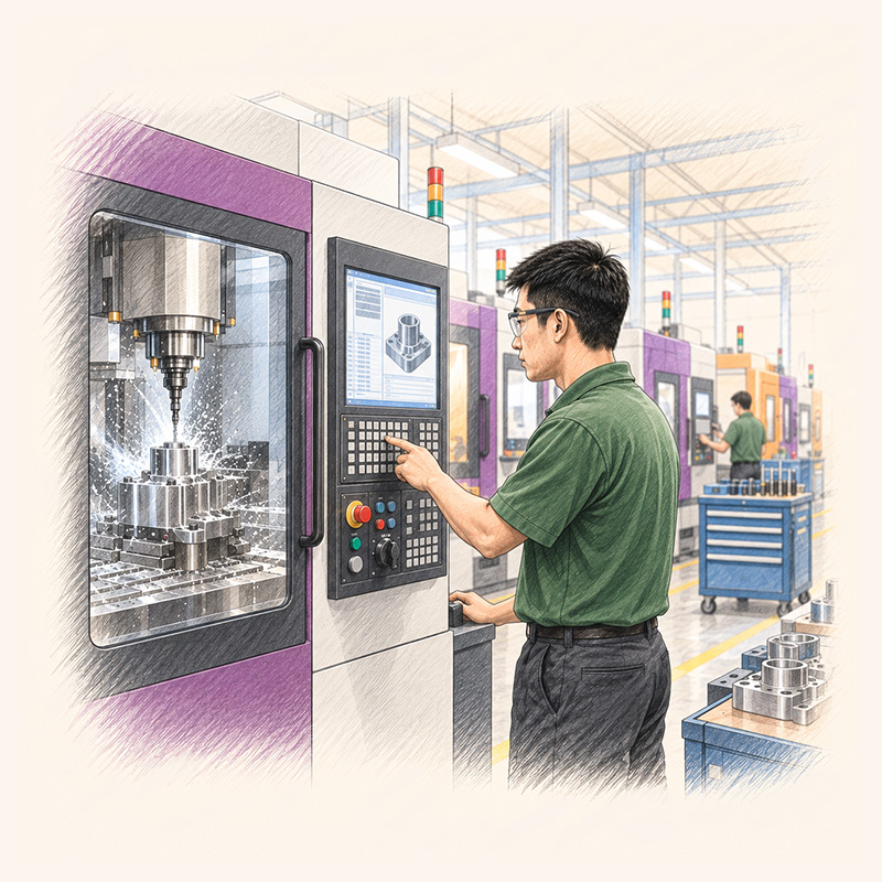 CNC production at a contract manufacturer